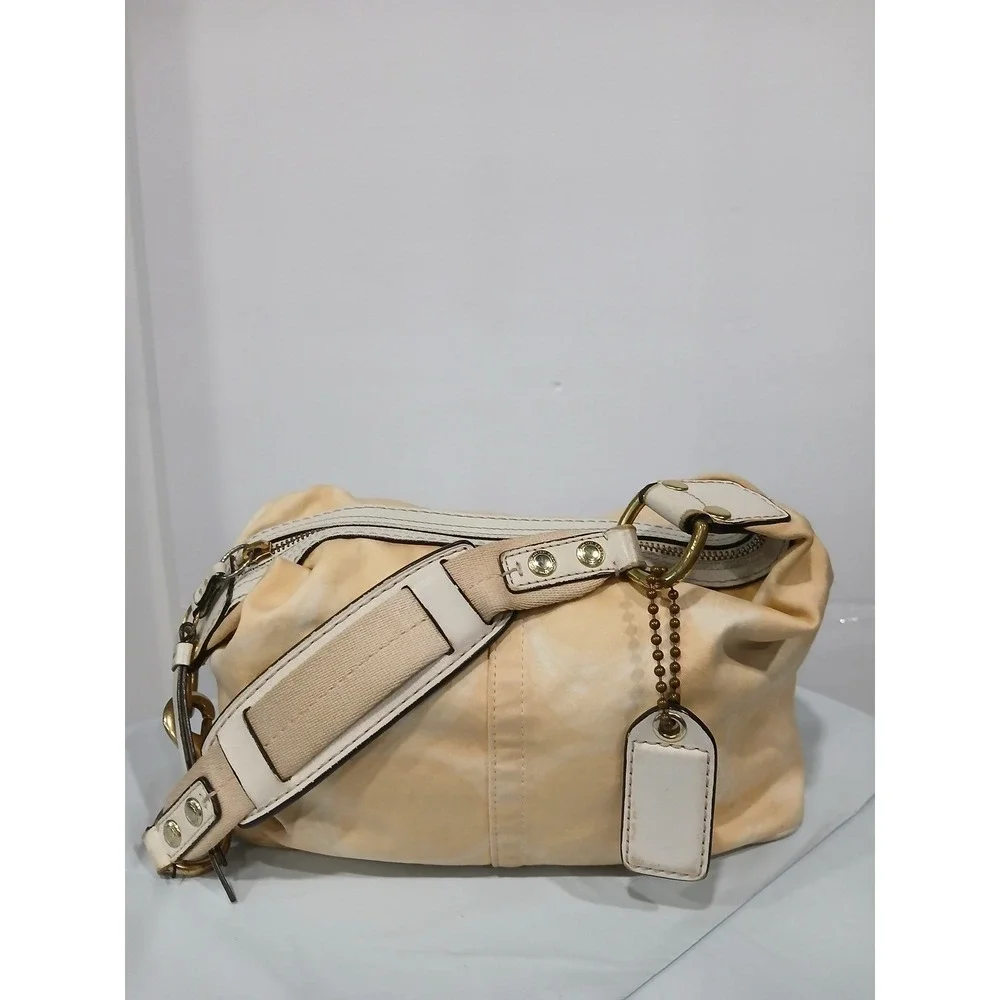 COACH Vintage 2007 Hampton Signature Stripe‎ Hobo Bag F10698 Y2K Archival